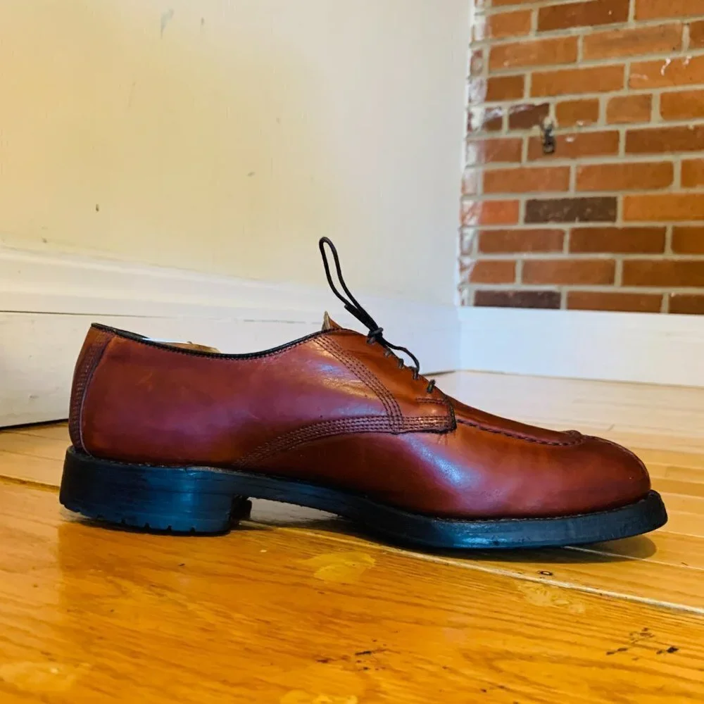 Allen Edmonds Dellwood Mens 9.5 D Brown Oxfords Split Toe Dress Shoes